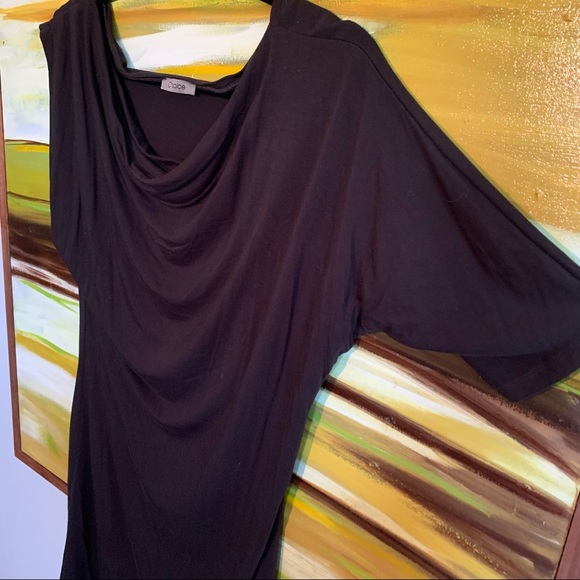 COPY - Asymmetrical espresso brown dress. - Picture 3 of 7